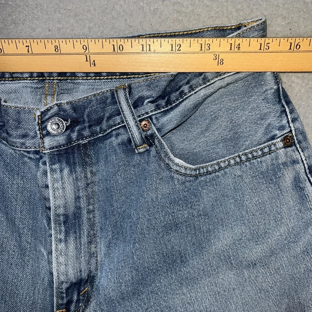 VTG Levi's 505 Batwing Jeans Men 34x34(30x31.5) Blue Denim Distress Straight Y2K